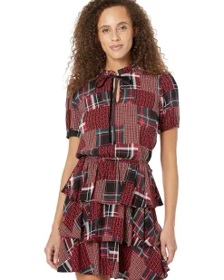 High Neck Short Sleeve Dress