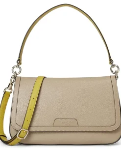 Hudson Colorblocked Pebbled Leather Flap Shoulder Bag