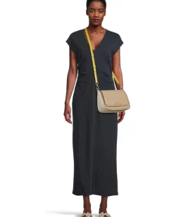 Hudson Colorblocked Pebbled Leather Flap Shoulder Bag