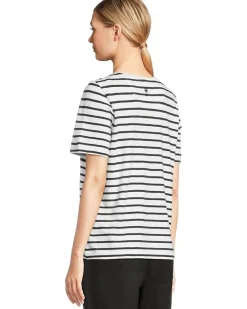Indigo Palms Stripe Lux Tee