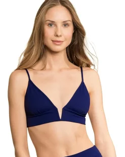 Indigo Pique Parade Long Line Triangle Top