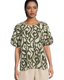 Inlet Ikat Short Sleeve Blouse