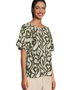 Inlet Ikat Short Sleeve Blouse