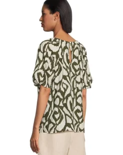 Inlet Ikat Short Sleeve Blouse