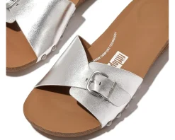 Iqushion Adjustable Buckle Metallic-Leather Slides