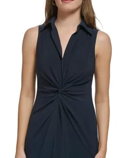 Jersey Knot Front Shirtdress