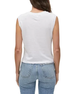 Johnnie Cropped Crew Neck Tank w/Rib Trim