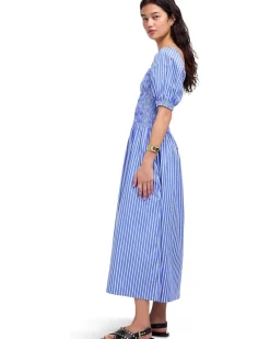 Juliette Puff Sleeve Midi Dress Stripe