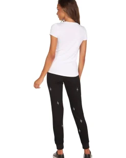 Kendrick Short Sleeve V-Neck Tee with Electric Bolt Crystals