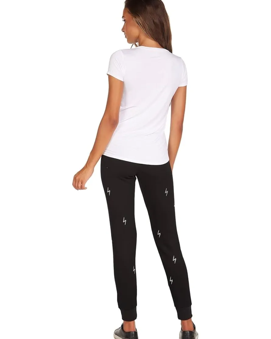 Kendrick Short Sleeve V-Neck Tee with Electric Bolt Crystals