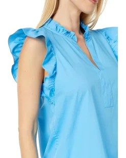 Klaudie Ruffle Sleeve Cotton Top