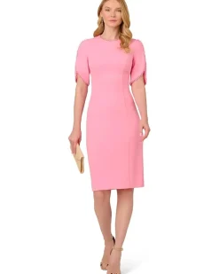 Knit Crepe Pearl Midi Dress