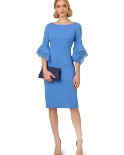 Knit Crepe Tiered Sleeve Dress