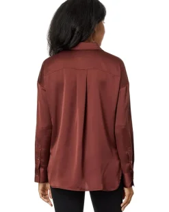 Kristin Stitched Satin Shirt