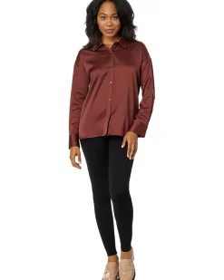 Kristin Stitched Satin Shirt