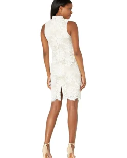 Lace High Neck Bodycon with Scallop Hem