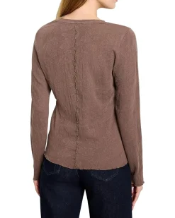 Lace Knit V-Neck T-Shirt