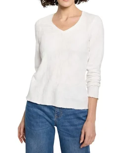Lace Knit V-Neck T-Shirt