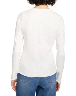 Lace Knit V-Neck T-Shirt