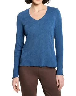 Lace Knit V-Neck T-Shirt