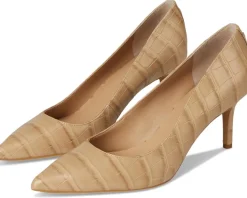 Lanette Crocodile Embossed Leather Pumps