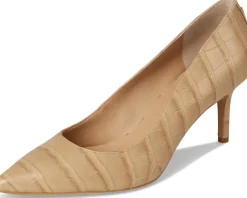 Lanette Crocodile Embossed Leather Pumps