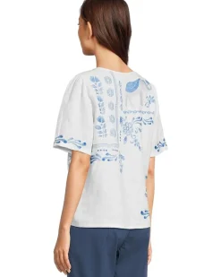 Linen Flutter Sleeve Blouse- Yadira