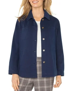 Lofty Soft Denim Button Down Shirt Jacket