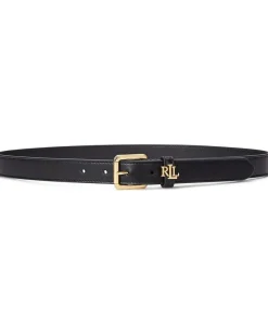 Logo-Keeper Leather Skinny Belt