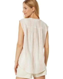Lola Sleeveless Button-Up Top