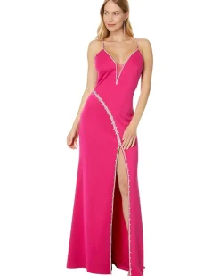 Long Jersey Spaghetti Strap Rhinestone