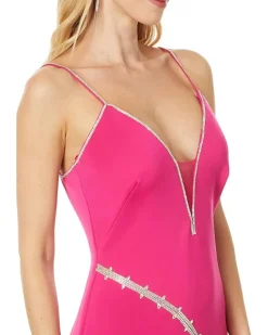 Long Jersey Spaghetti Strap Rhinestone