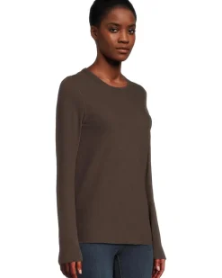 Long Sleeve Bias Crew Neck