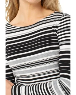 Long Sleeve Boat Neck Knit Top