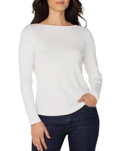 Long Sleeve Boat Neck Knit Top