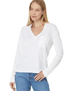 Long Sleeve Collared V-Neck