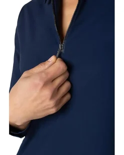 Long Sleeve Collared Zip Front Knit Shirt