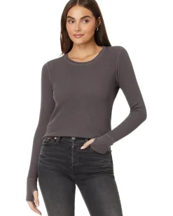 Long Sleeve Crew Neck Tee with Thumbhole