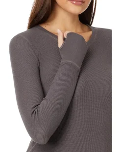 Long Sleeve Crew Neck Tee with Thumbhole