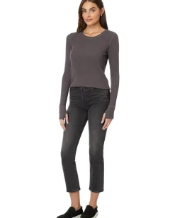 Long Sleeve Crew Neck Tee with Thumbhole