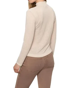 Long Sleeve Draped Mock Neck