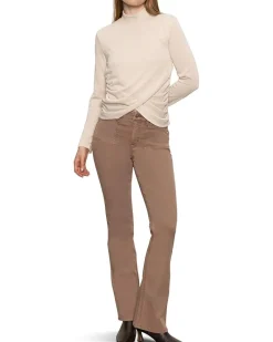 Long Sleeve Draped Mock Neck