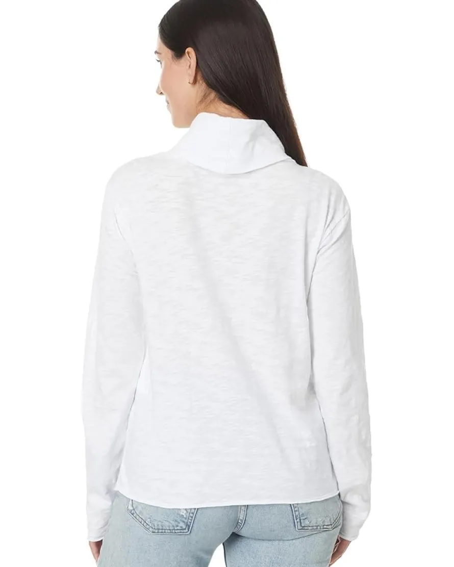 Long Sleeve Draped Turtle Neck Top