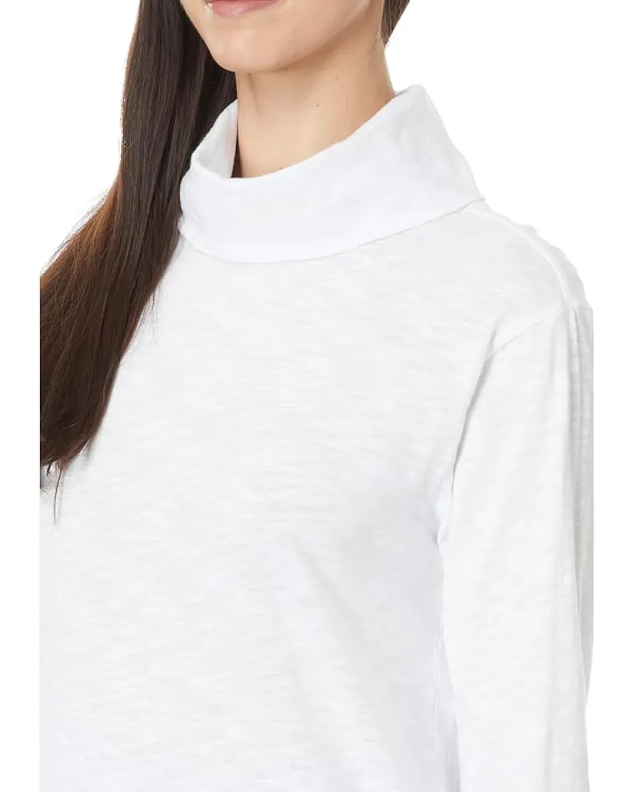 Long Sleeve Draped Turtle Neck Top