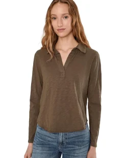 Long Sleeve Easy Polo Tee