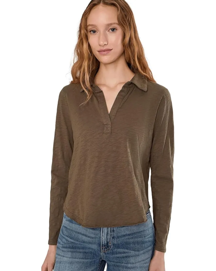 Long Sleeve Easy Polo Tee