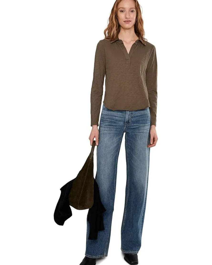 Long Sleeve Easy Polo Tee