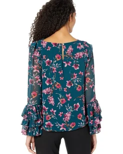 Long Sleeve Floral Moment Blouse w/ Ruffle Cuff