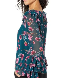 Long Sleeve Floral Moment Blouse w/ Ruffle Cuff