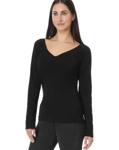 Long Sleeve Open Neck Fitted Tee